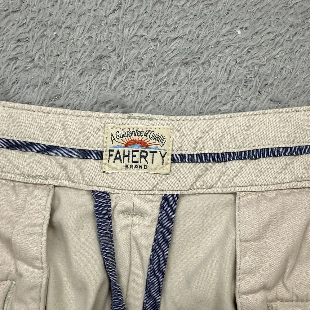 Faherty All Day Shorts Mens 38 Heather Beige 9